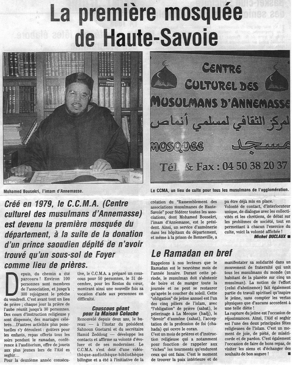 Article de journal historique CCMA